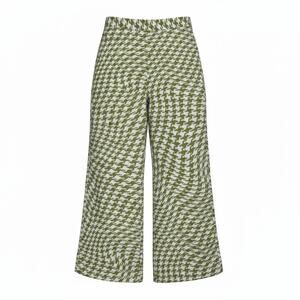Urban Outfitters Lime Green & White Wide Leg Printed Pants Size Small